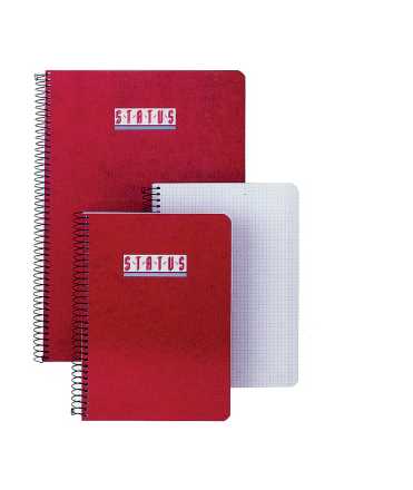 Libreta Status, folio. Tapa de color rojo. Acabado liso