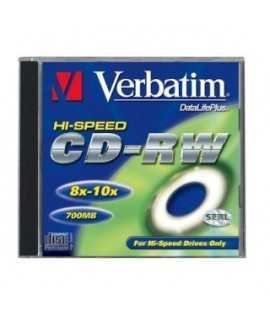CD-RW Verbatim. Capacidad: 700 MB. Uso regrabable