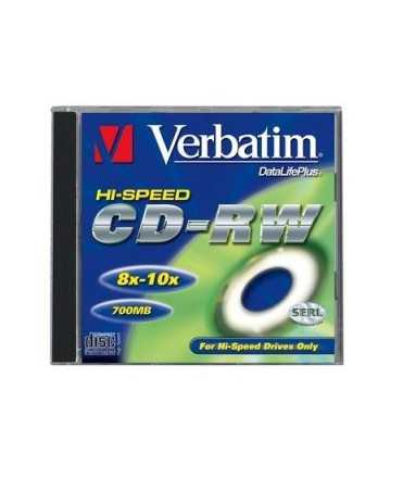 CD-RW Verbatim. Capacitat: 700 MB. Ús regravable