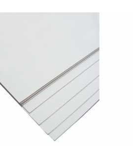 2-sided cardboard, 1 mm, 740 g. Size: 50x65 cm. White