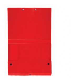 Carpeta de projectes desmontable de color vermell. Mida foli, llom 5 cm.