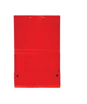 Carpeta de proyectos desmontable de color rojo. Medida folio, lomo 5 cm.