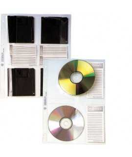 PVC CD sleeves. Size: 32x23 cm. 16 holes. 6 units.