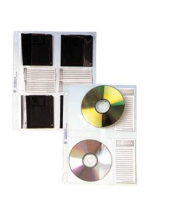 Fundes de PVC per a CD. Mida: 32x23 cm. 16 forats. 6 unitats. 
