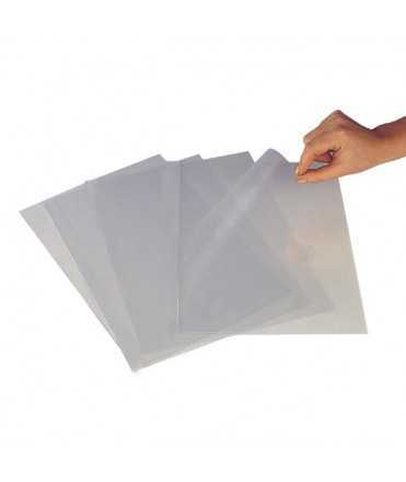 Funda de PVC transparente, A4. Corte diagonal.