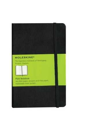 Quadern Moleskine clàssic. Mida: 9x14 cm. Color negre. 192 fulls. Paper blanc. 