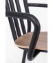 Tube Chair with bra Bolts, White Aluminum and Oak