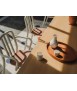 Silla Tube con brazos, Aluminio Blanco y Roble