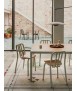 Silla Tube con brazos, Aluminio Blanco y Roble
