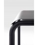 Taula Tube 70x70 Alumini, Negre