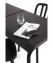 Taula Tube 70x70 Alumini, Negre