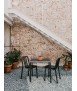 Taula Tube 70x70 Alumini, Negre