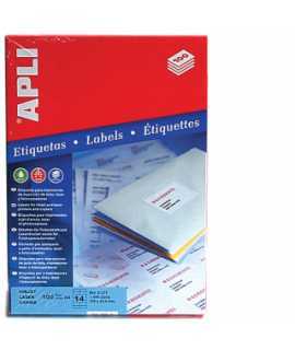 Etiquetes autoadhesives, DIN A4. Mida: 70x42,4 mm. Color blanc. 2100 unitats