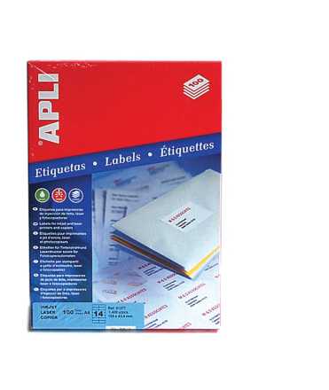 Etiquetas autoadhesivas, DIN A4. Tamaño: 70x42,4 mm. Color blanco. 2100 unidades
