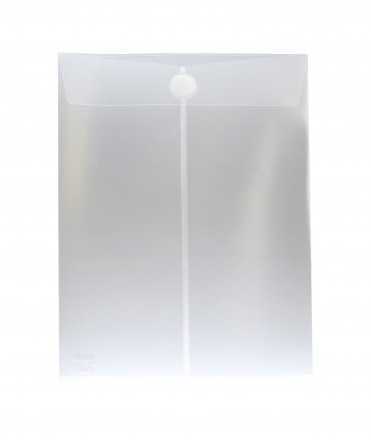 Funda de plàstic transparent amb velcro. Mida: 23x32,5 cm. Obertura vertical