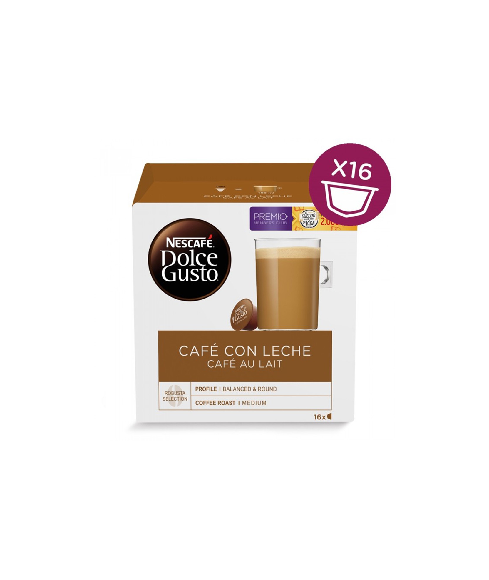 CAFE CON LECHE DOLCE GUSTO 16 CAPSULAS - Comprar online