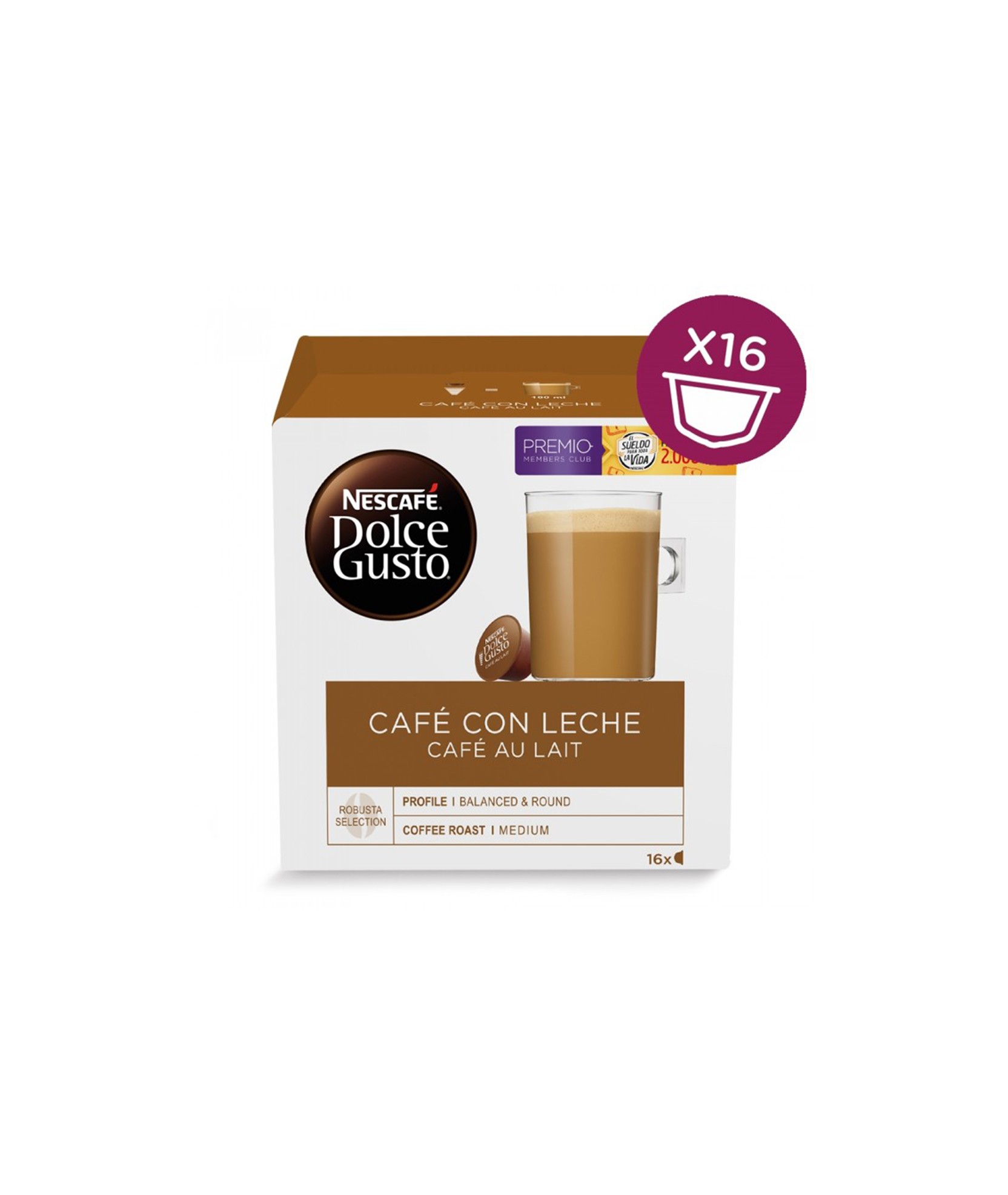 CAFÉ CON LECHE PACK X3 – 48 CÁPSULAS – Cafe de Colores