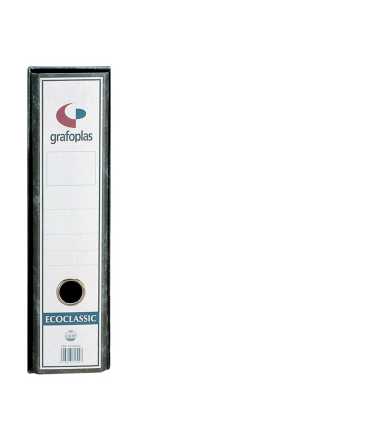 Arxivador ample jaspiat, llom de 7,5 cm. Mida: 31,8x29x7,5 cm. Color negre