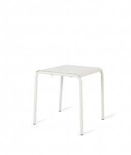 Tube table 70x70 aluminium, white