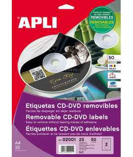 Self-adhesive labels for CDs, D.114mm. 50 units