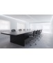 Silla Egoa de fresno lacado en negro, ruedas