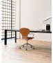 Silla Egoa de fresno lacado en negro, ruedas