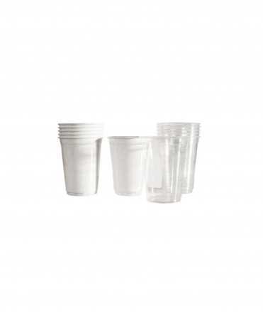 100 glasses of transparent pl 200cl