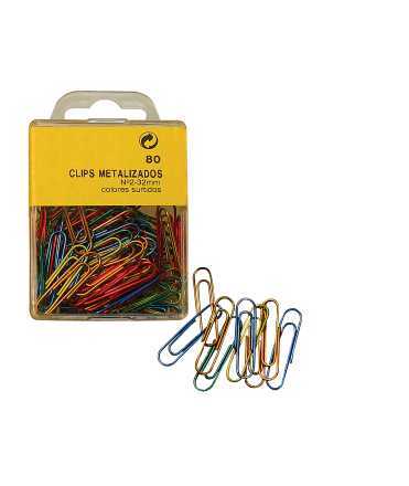Clips de colores. Tamaño: 3,2 mm. 100 unidades.