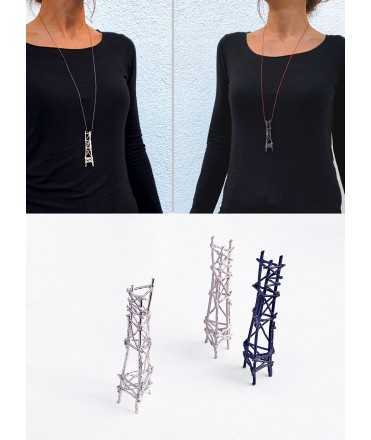 STRUCTURE. Oxidized silver pendant