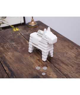 White Piñata Piggy Bank