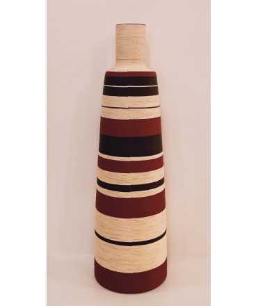 Botella forrada con lino de colores, 61 cm.