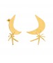 Women's, moon and star earrings