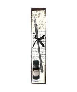 Decorated tin pen holder