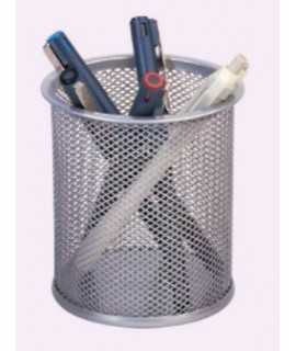 Metal Grid Pencil Holder, Silver