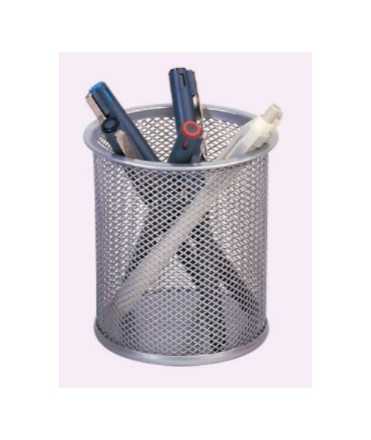 Metal Grid Pencil Holder, Silver