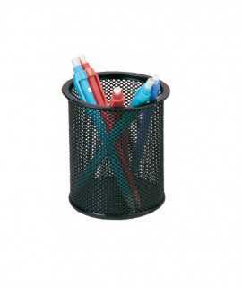 Metal pencil holder with grille, black