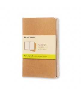 Cuaderno Moleskine Cahier Kraft P, hojas lisas. 3 unidades