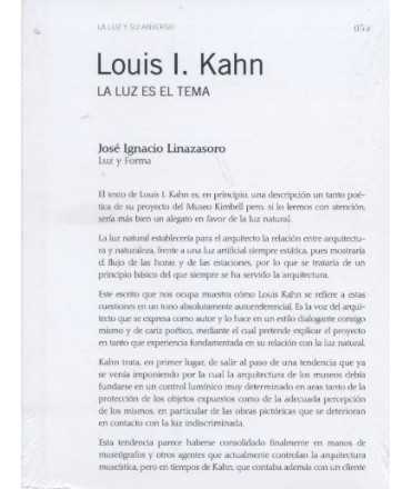 Louis I.Kahn. LA LUZ ES EL TEMA