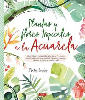 Tropical Plants and Flowers in Watercolor
