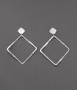 Square Earrings, Silver