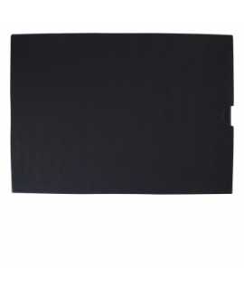 Carpeta con funda, DIN A3. Lomo 7 cm. Tamaño: 35x47x7 cm. Color negro. 2 anillas cuadradas