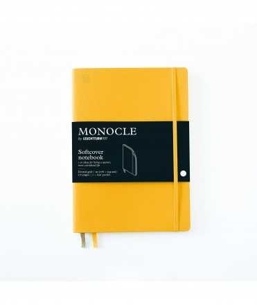 Libreta Monocle B5. Tapa blanda amarillo. Acabado puntos
