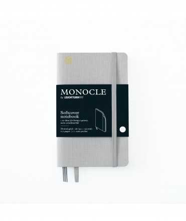 Monocle A6 notebook. Gray soft cover. Stitch finish
