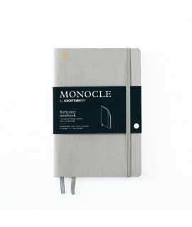 Monocle B6 notebook. Gray soft cover. Stitch finish