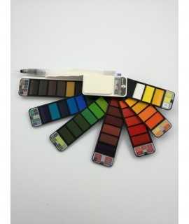 Box 42 fan-shaped watercolours