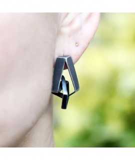 Linear Earrings, Rust