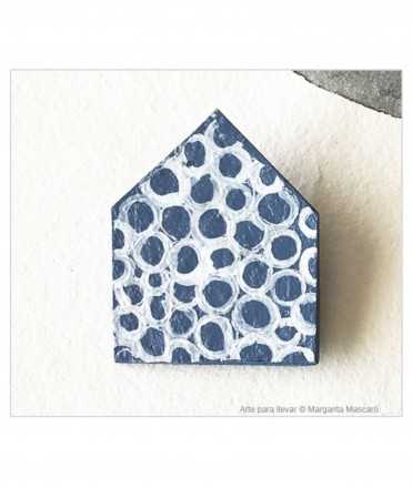 Broche Casita círculos, blanco