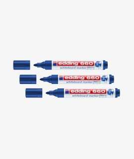 edding marker for whiteboard 660 blue color round tip 3 mm.