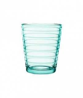 Vaso de vidrio. Verde agua, 22cl.
