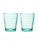 Vaso de vidrio. Verde agua, 22cl.
